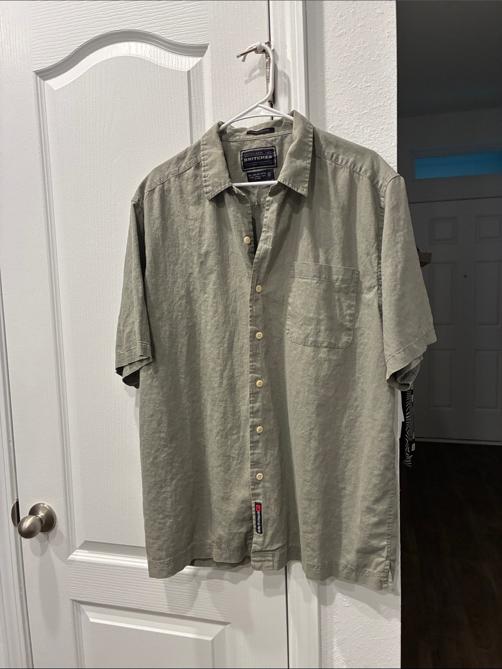 Britches of Georgetown Men's Short-Sleeve Button-Down Shirt - Sage